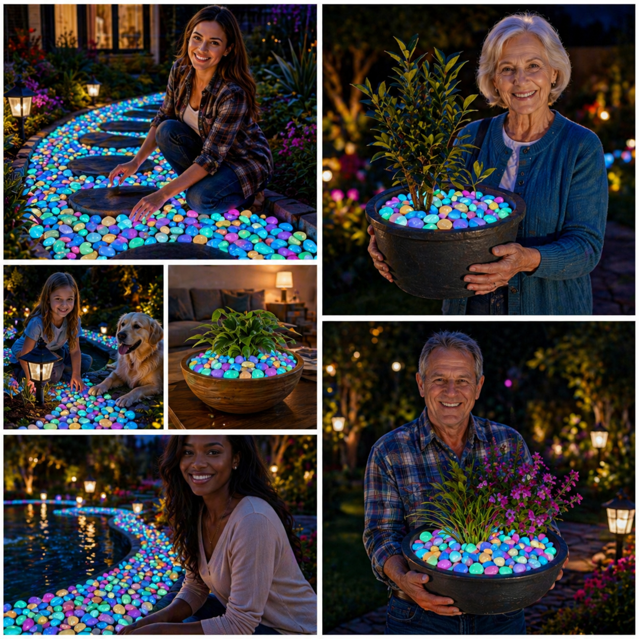 💥LAST DAY SALE 50%OFF💥🌈Glow-in-the-Dark Garden Stones – Colorful Luminous Pebbles for Outdoor Decor