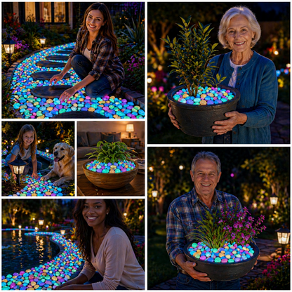 💥LAST DAY SALE 50%OFF💥🌈Glow-in-the-Dark Garden Stones – Colorful Luminous Pebbles for Outdoor Decor