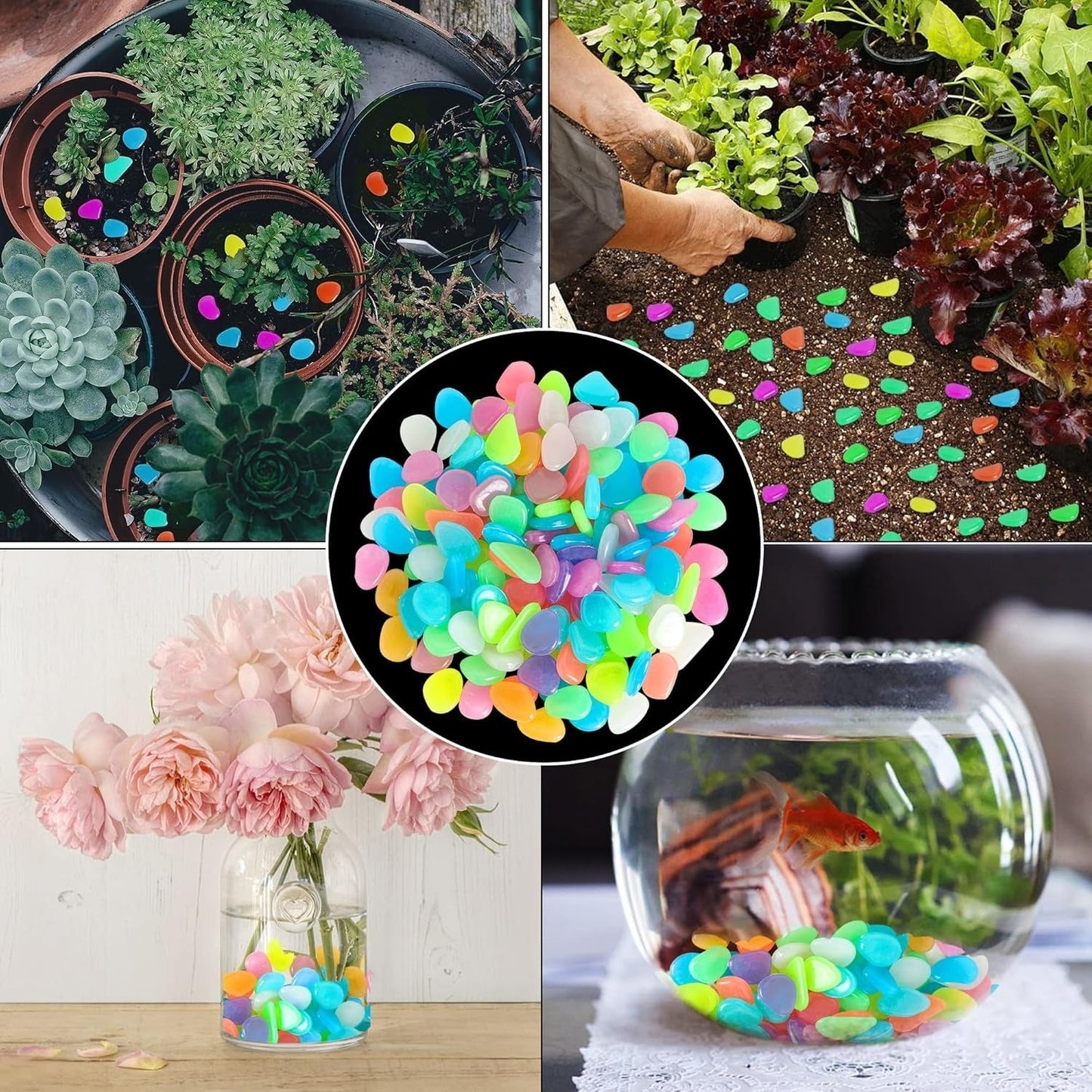 💥LAST DAY SALE 50%OFF💥🌈Glow-in-the-Dark Garden Stones – Colorful Luminous Pebbles for Outdoor Decor